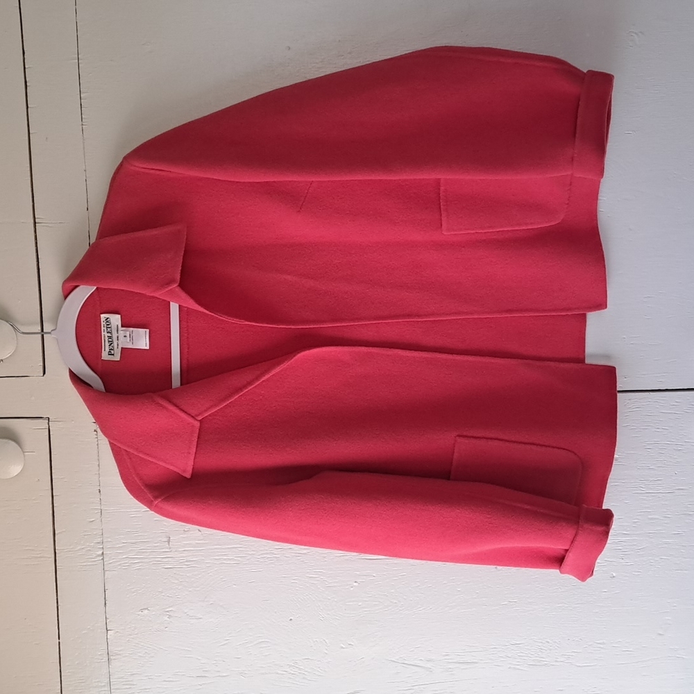 Pendleton Merino Wool Pink Open Blazer SZ S